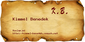 Kimmel Benedek névjegykártya